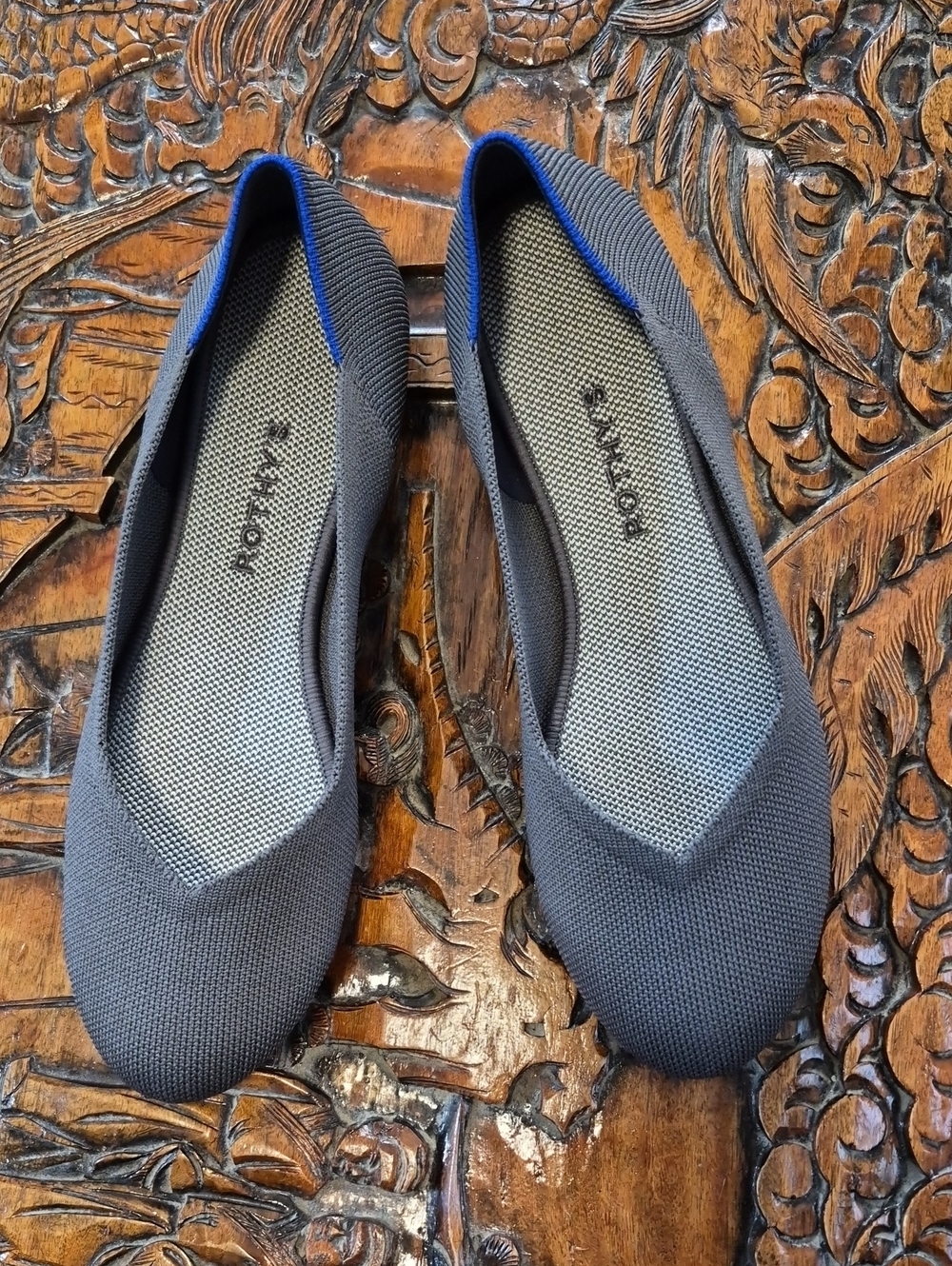 ROTHY'S The Flat Round Toe Pebble Grey 9.5 New Without Box